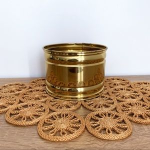 Bristol Brass 5.5” Round Planter Pot Vintage USA